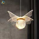 Suspension dorée moderne fleur en verre