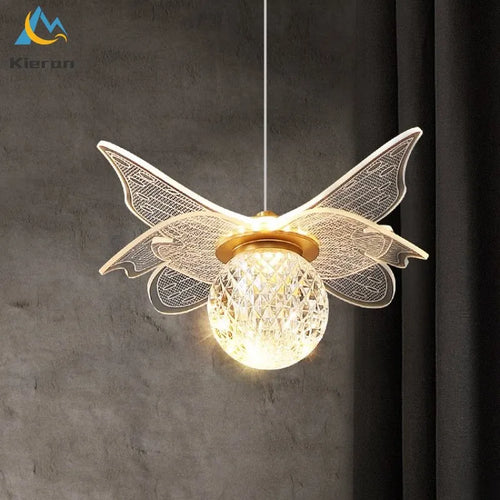 Suspension dorée moderne fleur en verre