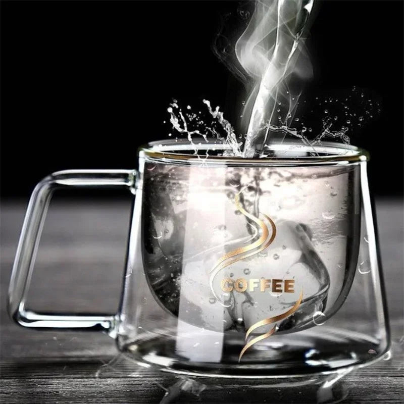Tasse expresso verre double paroi 200 ml anse - vue 4 sur 6