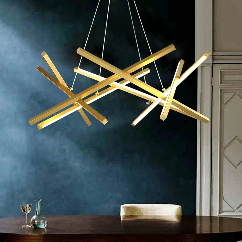 lustre minimaliste design lumière géométrique créatif et luxueux - vue 4 sur 12