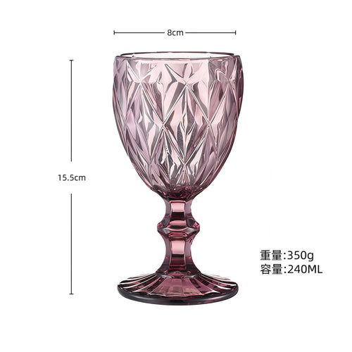 Verre à vin relief rétro verre épais européen