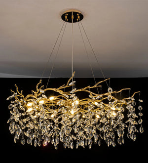 lustre en cristal de luxe pour décoration intérieure élégante