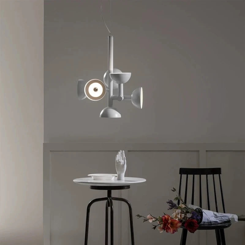 lustre Design postmoderne noir blanc salon Restaurant hôtel LED Art décor - vue 6 sur 12