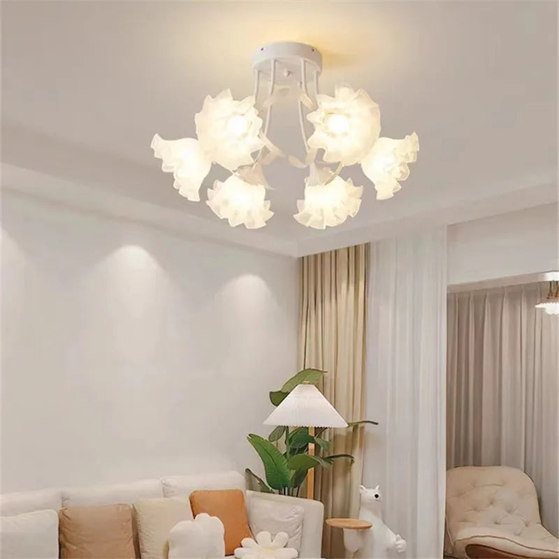 lustre nordique créatif à fleurs pour décoration intérieure - vue 4 sur 24