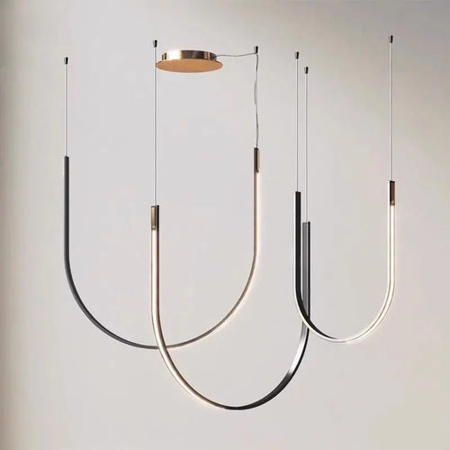 lustre design moderne en forme de u pour espaces industriels et créatifs - vue 2 sur 9