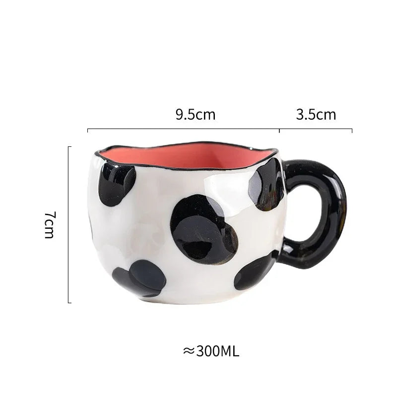 Mug céramique motif irrégulier style coréen mignon