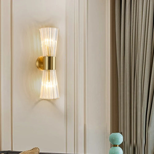 Luxuriöse und moderne Kristall-Wandleuchte für Hotels - vue 5 sur 11