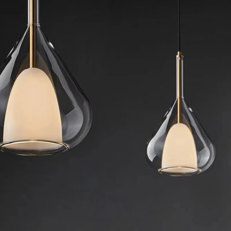 Suspension en verre lustre Led moderne lampe pendante de luxe cuisine salon chambre à côté de la lampe lustre en cristal