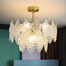 lustre moderne en verre 2023 feuilles gouttelette éclairage suspendu