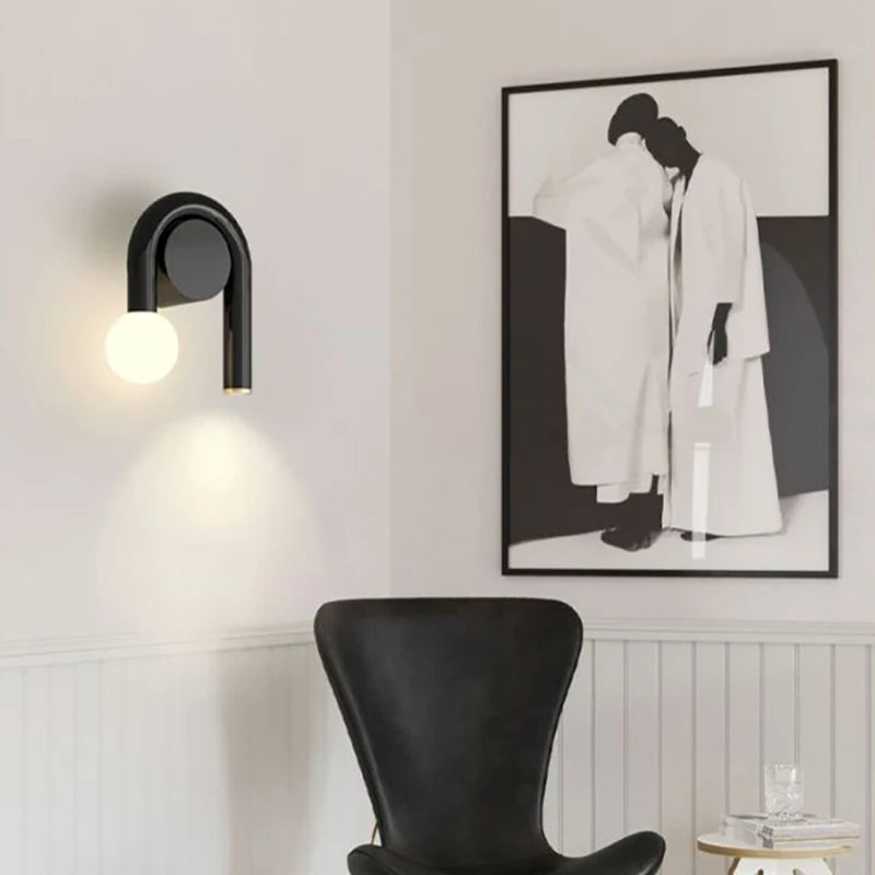 applique murale en métal tube en u décoration artistique éclairage nordique - vue 5 sur 11