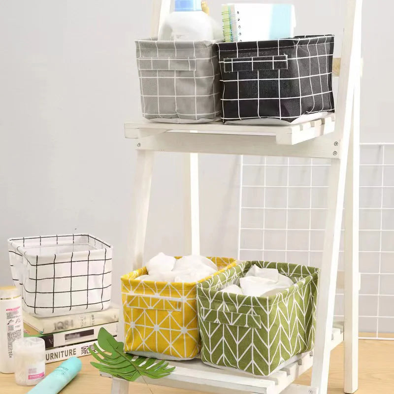 panier de rangement en lin pour bureau et jouets - vue 4 sur 10