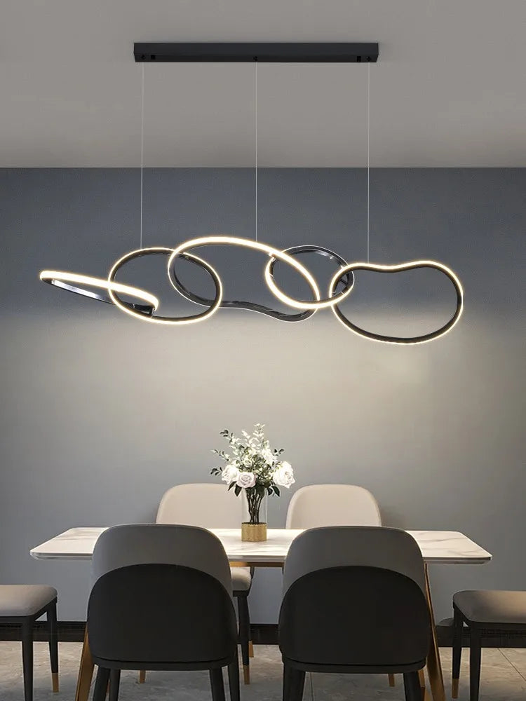 lustre Simple moderne île Restaurant suspension nordique luxe créatif en acier inoxydable galvanisé suspension - vue 5 sur 10