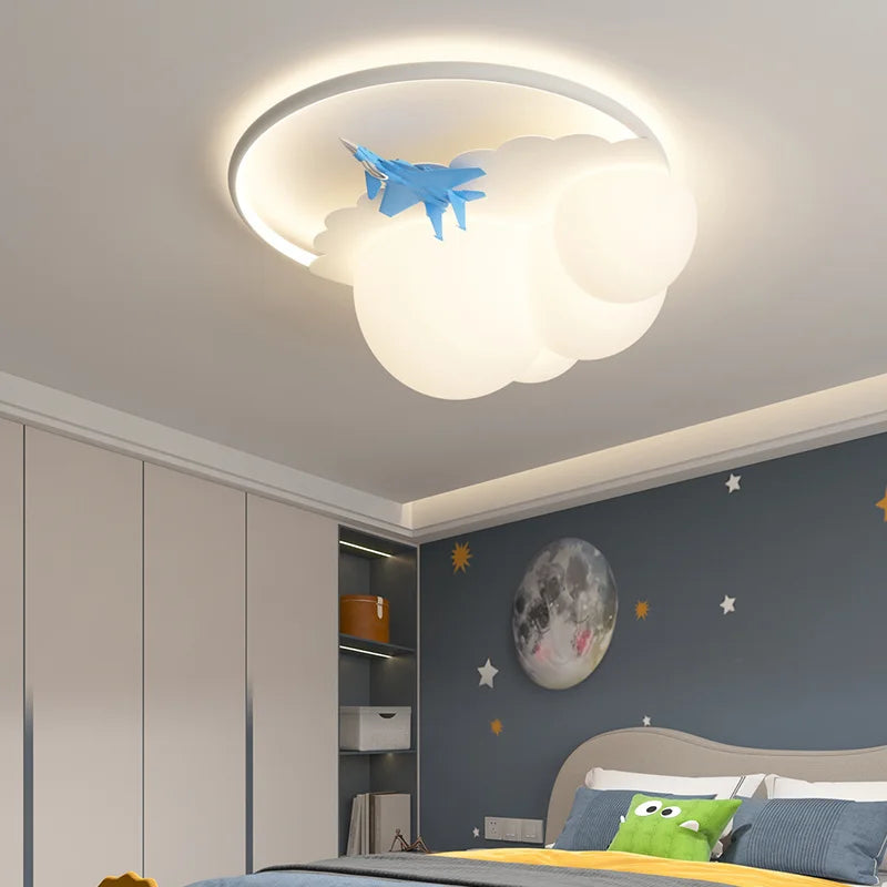 lustre moderne led pour enfant en forme d'avion - vue 3 sur 12