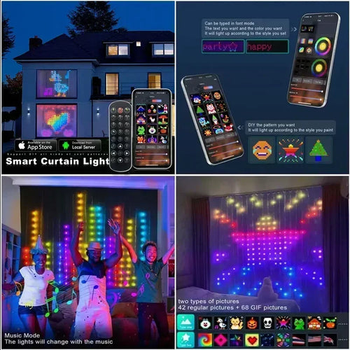 Intelligente Lichterkette 400 LED Bluetooth Musik Dekorativ - vue 4 sur 9