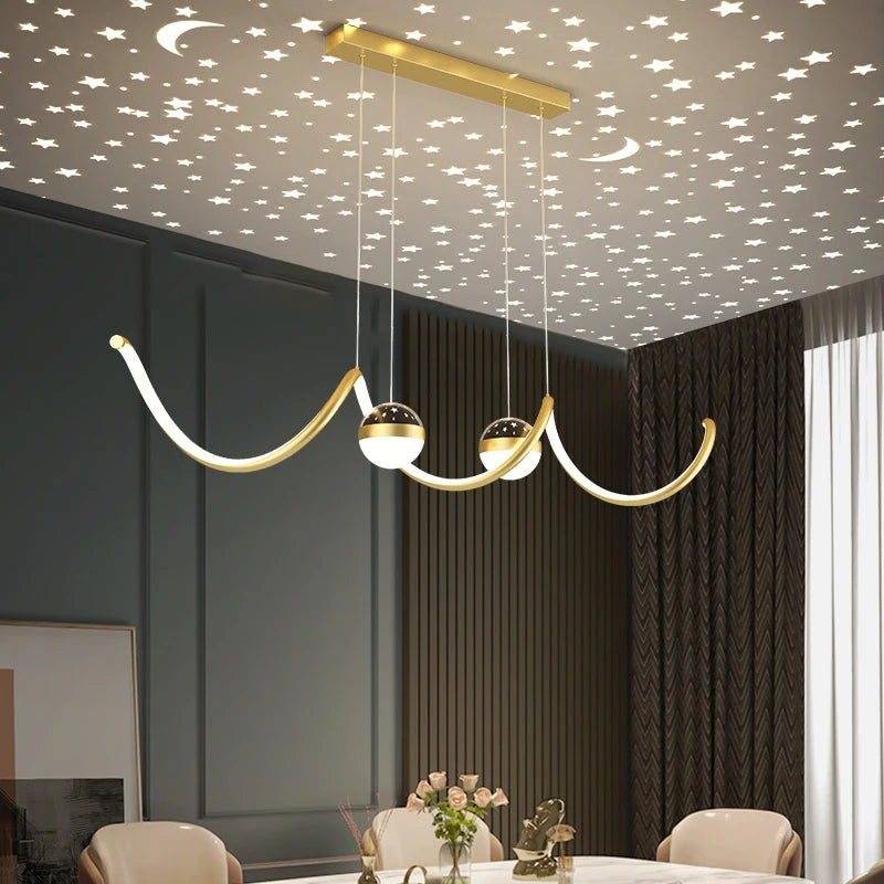 lustre étoile suspension créative pour décoration intérieure - vue 4 sur 8