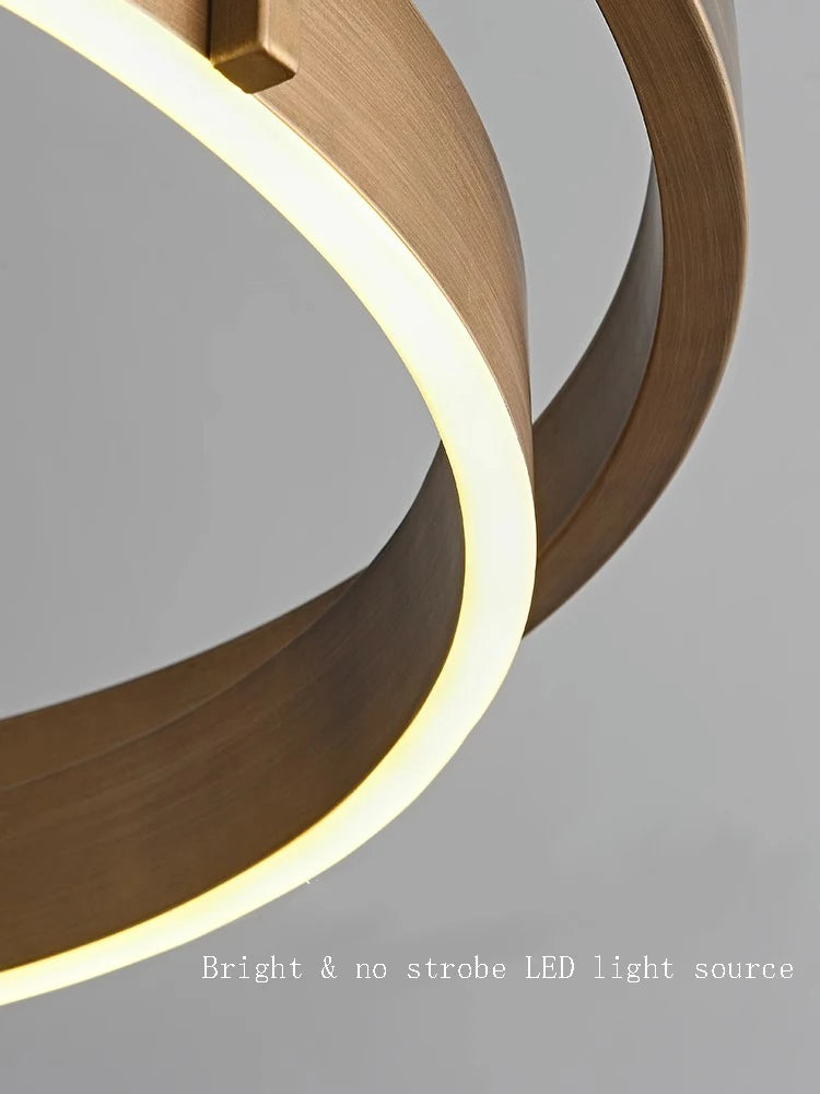 lustre nordique bronze brossé suspension simple led - vue 7 sur 9