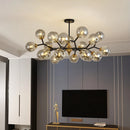 Boule de verre nordique Led plafond lustre noir suspension lumières décor à la maison suspendus Lustres luminaire salon salle à manger chambre