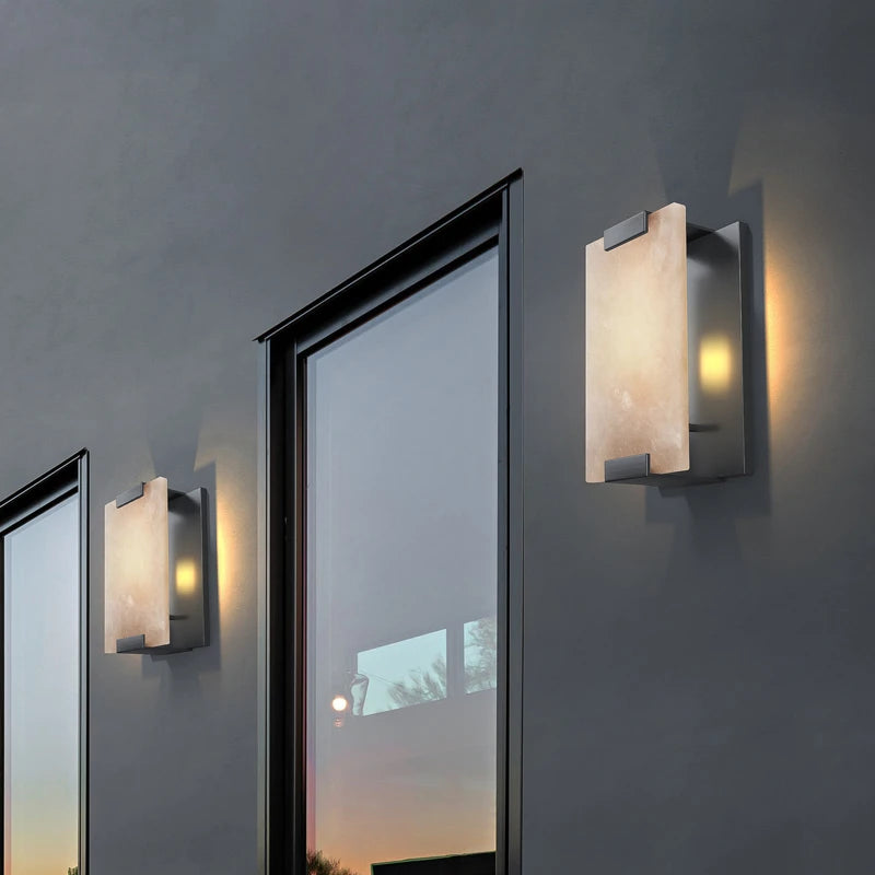 applique murale led en marbre et cuivre pour intérieur moderne - vue 4 sur 16