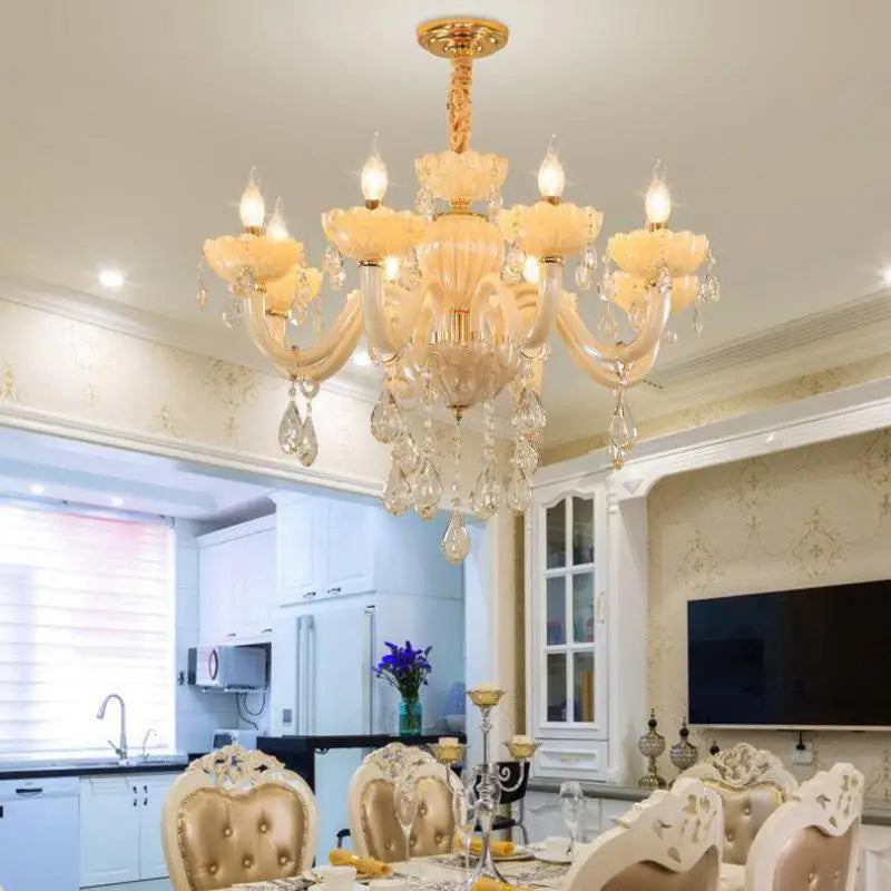 lustre en cristal moderne pour décoration intérieure avec éclairage led - vue 6 sur 9