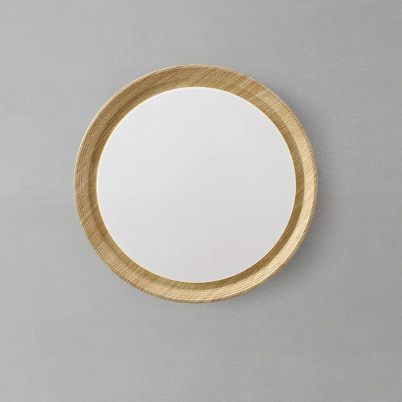 lampe circulaire simple style nordique grain de bois éclairage entrée balcon porche