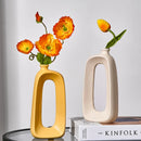 vase ajouré en céramique pour fleurs sèches et décoration intérieure
