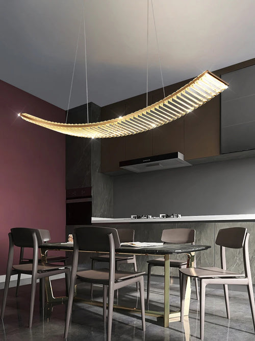 Nordischer LED-Kronleuchter aus Kristall für moderne Küchen - vue 5 sur 8