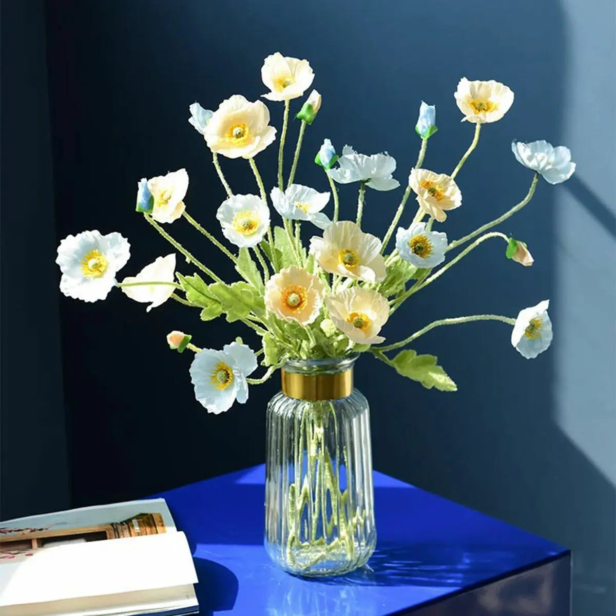 bouquet de fleurs artificielles pavot pour décoration maison jardin fête - vue 7 sur 26