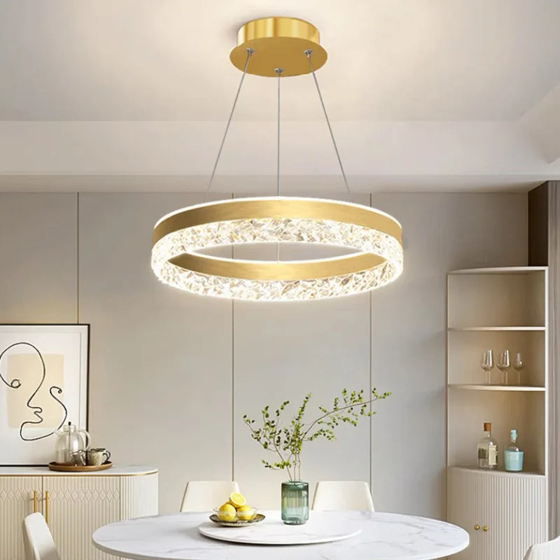 Lustre rond LED circulaire simple avec télécommande décorative - vue 3 sur 5