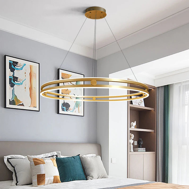 lustre circulaire moderne design créatif pour intérieur lumineux - vue 2 sur 15