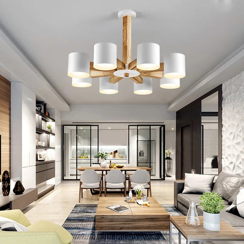 lustre Nordique créatif salon en bois massif chambre salle à manger