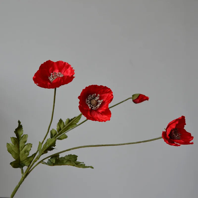 fleur artificielle coquelicot pour décoration de fête et jardin - vue 16 sur 18