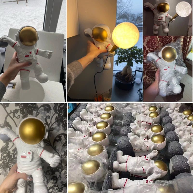 Lampe Nordique LED chambre d'enfants astronaute lune chambre chevet fond - vue 10 sur 9