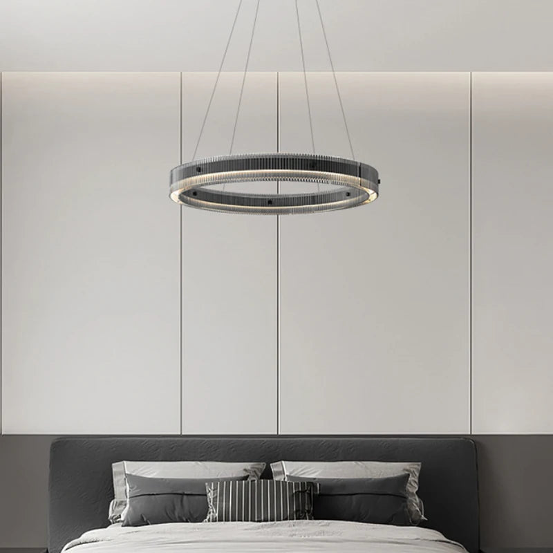suspension en verre noir design moderne pour décoration intérieure - vue 5 sur 7
