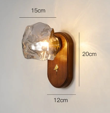 Japanische Wandleuchte aus Holz Eiswürfel Design für minimalistische Dekoration