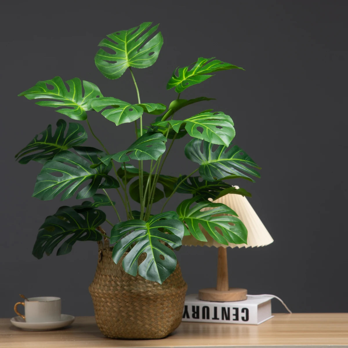 arbre artificiel monstera avec feuillage tropical pour décoration intérieure - vue 5 sur 6