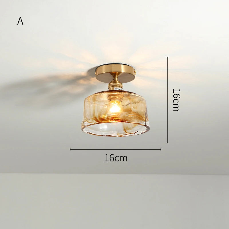 plafonnier led en verre design nordique industriel décoratif - vue 12 sur 12