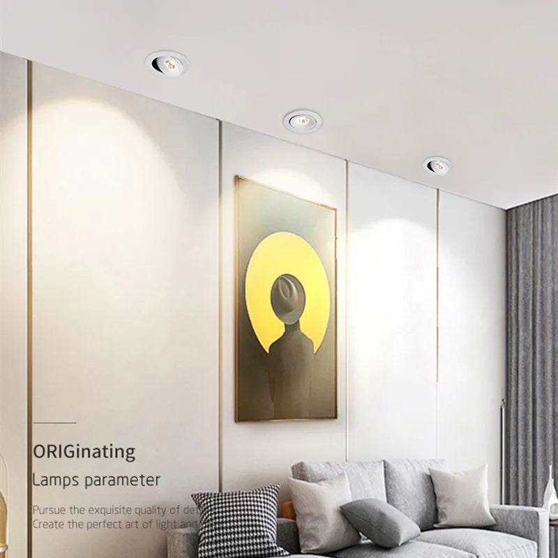 plafonnier led dimmable réglable 360 degrés design moderne - vue 6 sur 5