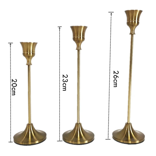 lot de 3 bougeoirs en métal décoration élégante pour mariage et fêtes