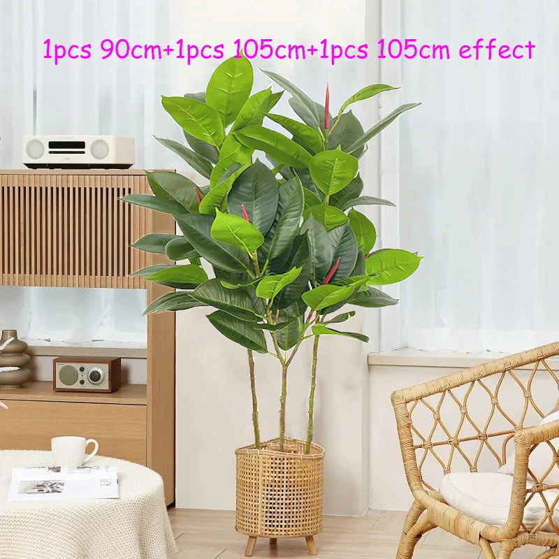 plantes artificielles ficus en plastique pour décoration intérieure et extérieure - vue 3 sur 10