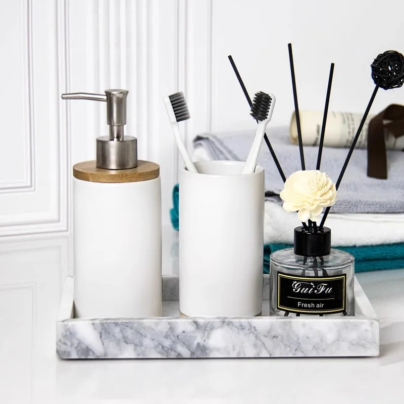 porte-brosse à dents en céramique style nordique avec base en bois - vue 8 sur 22