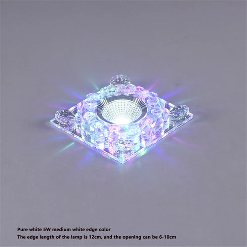 plafonnier led rgb carré en cristal pour décoration intérieure variée