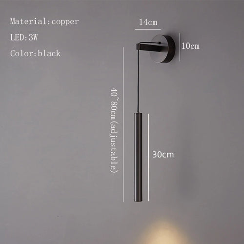 LED-Wandleuchte aus Messing, höhenverstellbar, warmes Ambiente, Luxus