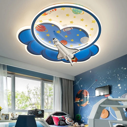 lustre d'intérieur pour enfant avec télécommande rocket lights boy