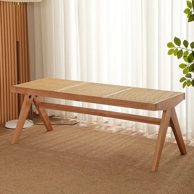 banc en rotin massif pour usage polyvalent et moderne - vue 15 sur 17