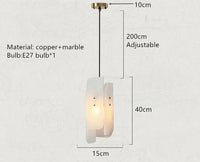 lampe suspendue en marbre avec fil de cuivre réglable 	 style