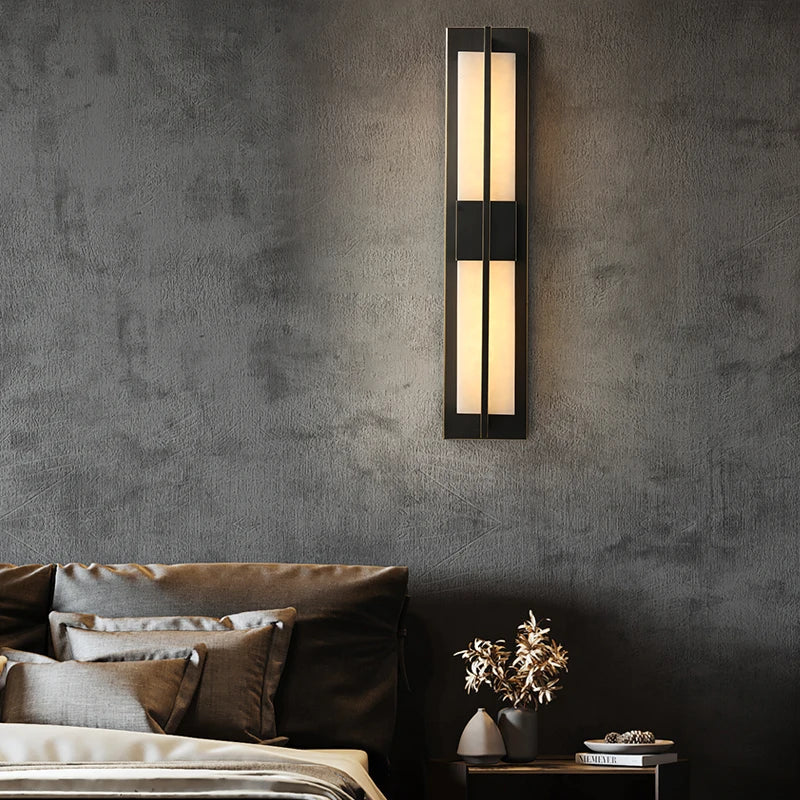 applique murale led en marbre naturel cuboïde pour divers espaces - vue 3 sur 8