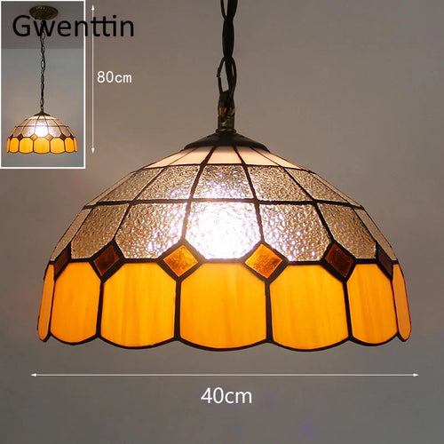 Pendelleuchte aus Buntglas im Tiffany-Stil für Ihre Inneneinrichtung - vue 18 sur 26