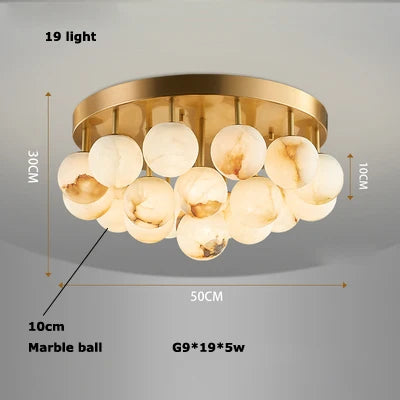 Deckenleuchte aus chinesischem Marmor Kollektion Pingpong klassisches Design