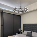 Kreativer Kronleuchter aus Kupfer und Glas modernes Design leicht