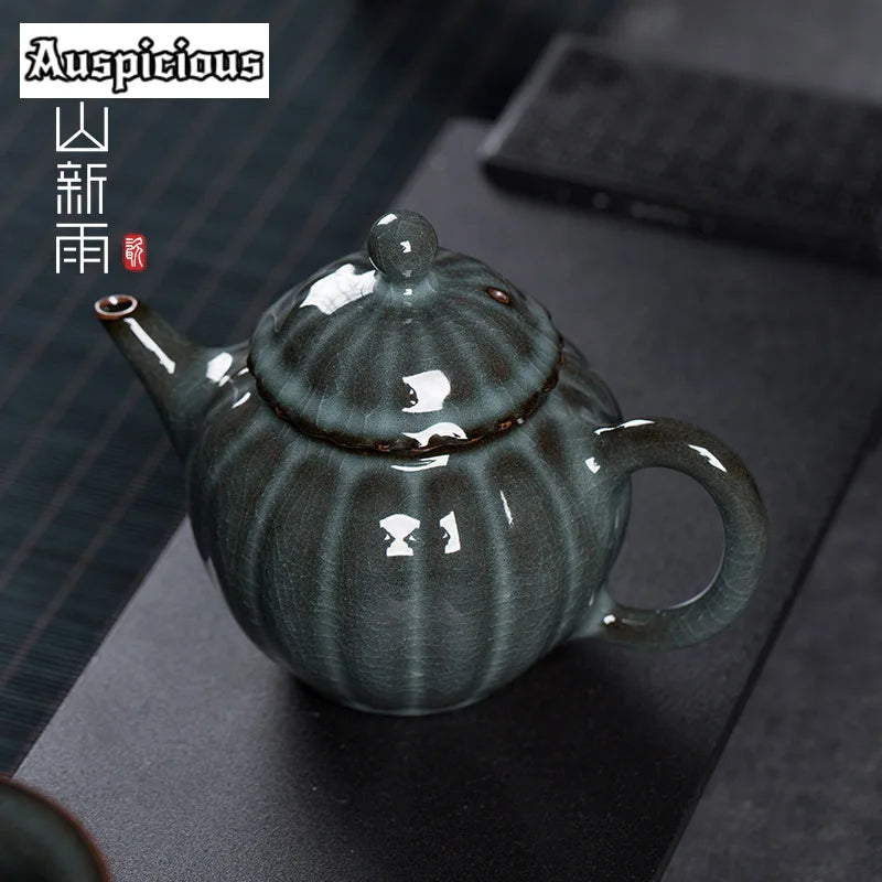 théière artisanale celadon style longquan avec filtre 200ml - vue 7 sur 7